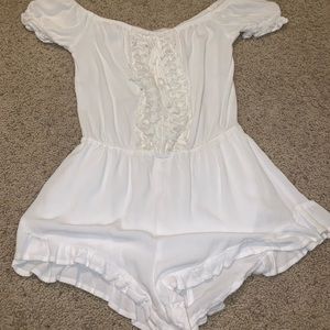 White Off the Shoulder Forever 21 Romper